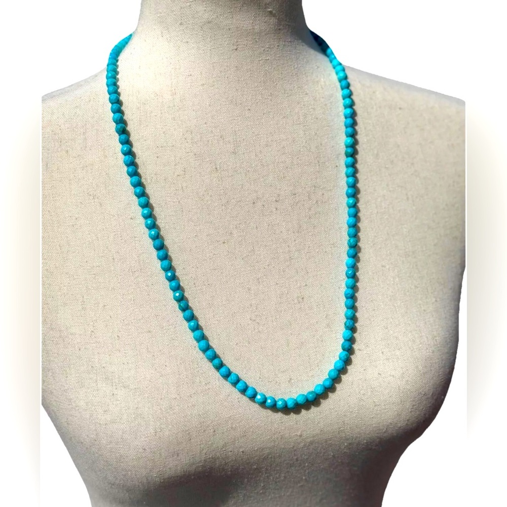Turquoise Gemstone Mala Necklace | 6 mm Mala Bead Necklace